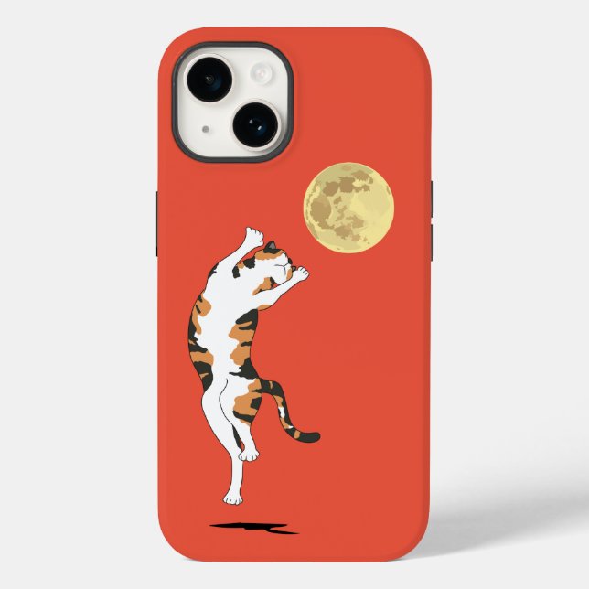 Calico Cat Måne Dancing Fodral-Mate iphone case (Baksida)