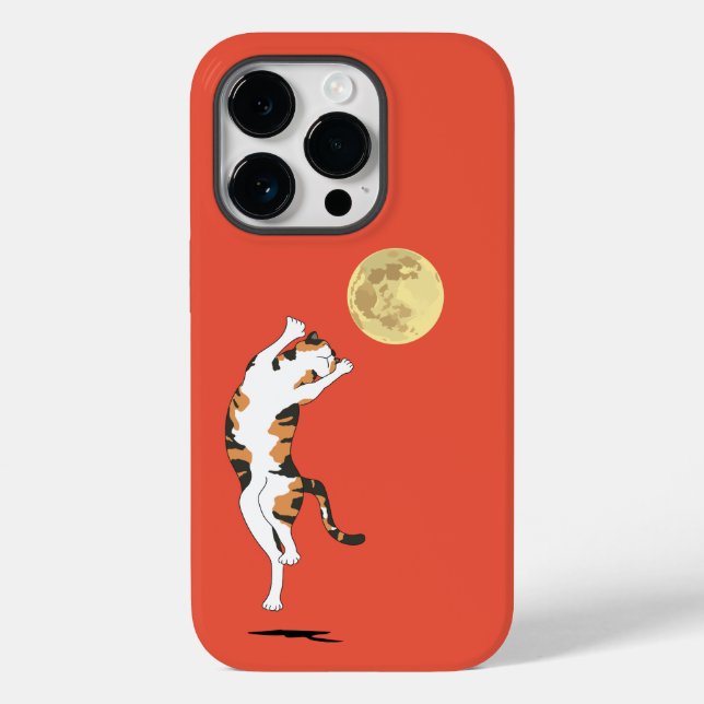 Calico Cat Måne Dancing Fodral-Mate iphone case (Baksida)