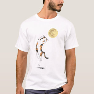 Calico Cat Måne Dancing T Shirt