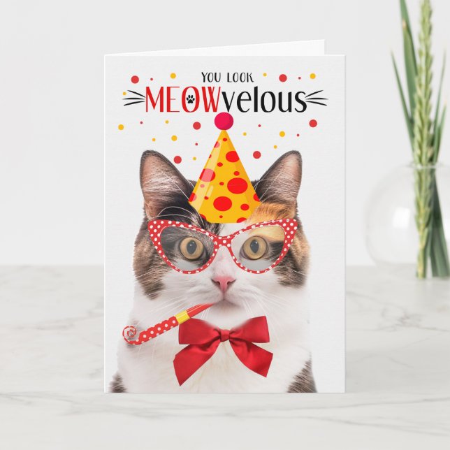 Calico Cat MEOWvelous Birthday Kort (Framsida)