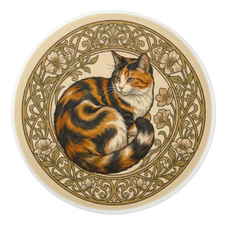 Calico Cat Nouveau Knopp