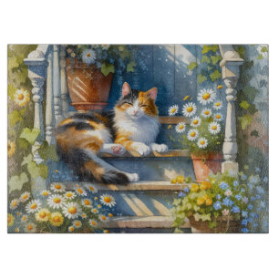 Calico Cat på Blommigt Porch Cottagecore