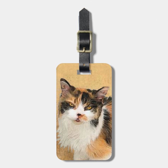 Calico Cat Painting - Cute Original Cat Art Bagagebricka (Vertikal Framsida)