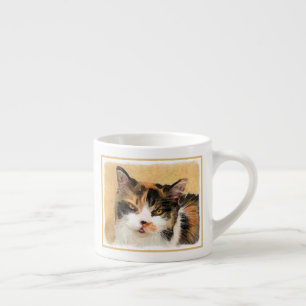 Calico Cat Painting - Cute Original Cat Art Espressomugg