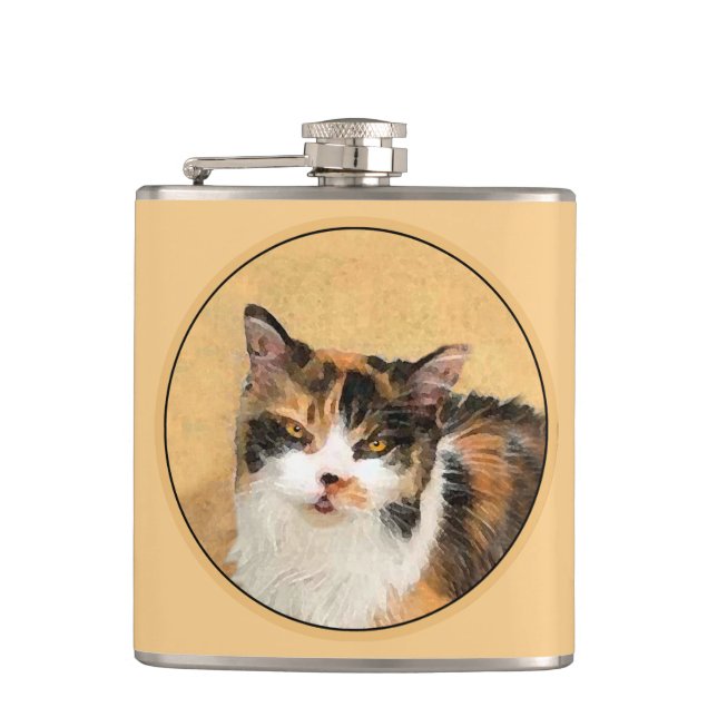 Calico Cat Painting - Cute Original Cat Art Fickplunta (Framsidan)