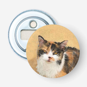 Calico Cat Painting - Cute Original Cat Art Flasköppnare