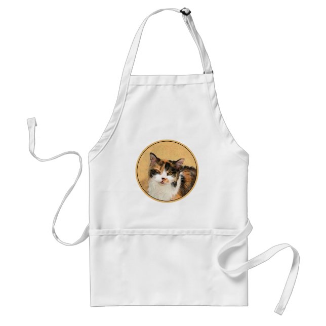 Calico Cat Painting - Cute Original Cat Art Förkläde (Framsidan)