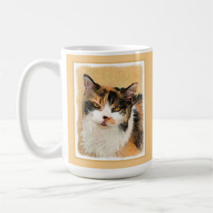 Calico Cat Painting - Cute Original Cat Art Kaffemugg