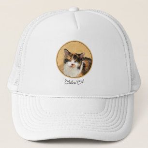 Calico Cat Painting - Cute Original Cat Art Keps