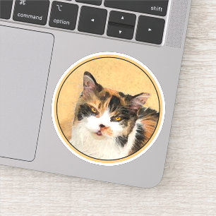 Calico Cat Painting - Cute Original Cat Art Klistermärken