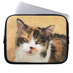 Calico Cat Painting - Cute Original Cat Art Laptop Fodral