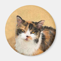 Calico Cat Painting - Cute Original Cat Art