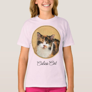 Calico Cat Painting - Cute Original Cat Art T-Shir T Shirt