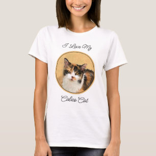 Calico Cat Painting - Cute Original Cat Art T Shirt