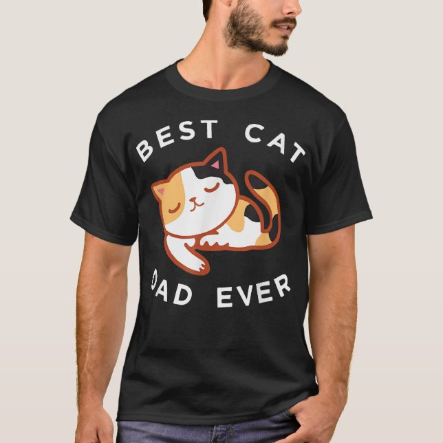 Calico Cat Pappa , Best Kattunge Far ant Gift T Shirt (Framsida)