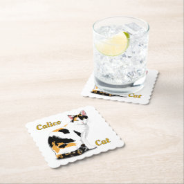 Calico Cat Personlig Underlägg Papper