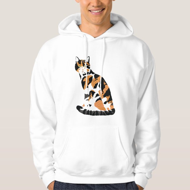 Calico cat sitta hoodie (Framsida)