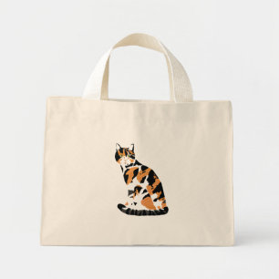Calico cat sitta mini tygkasse