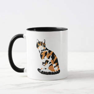 Calico cat sitta mugg