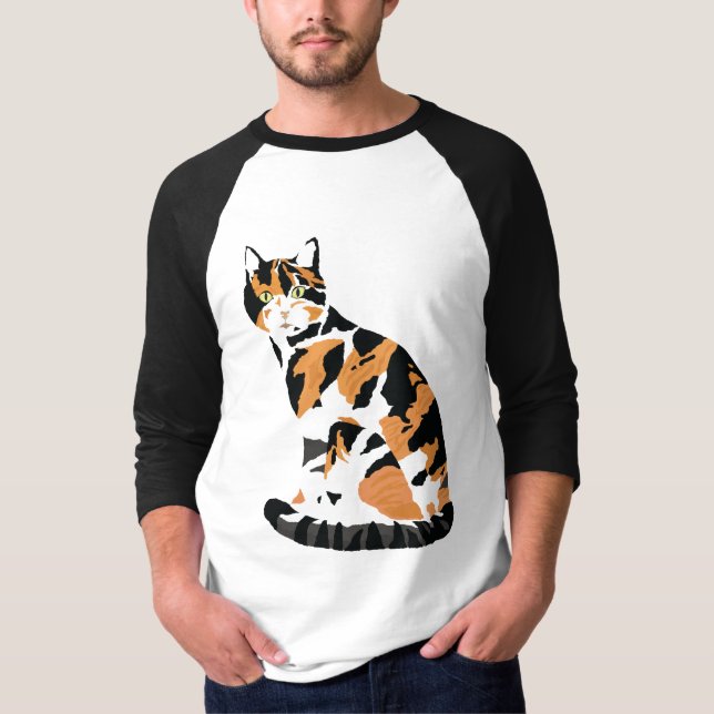 Calico cat sitta t shirt (Framsida)