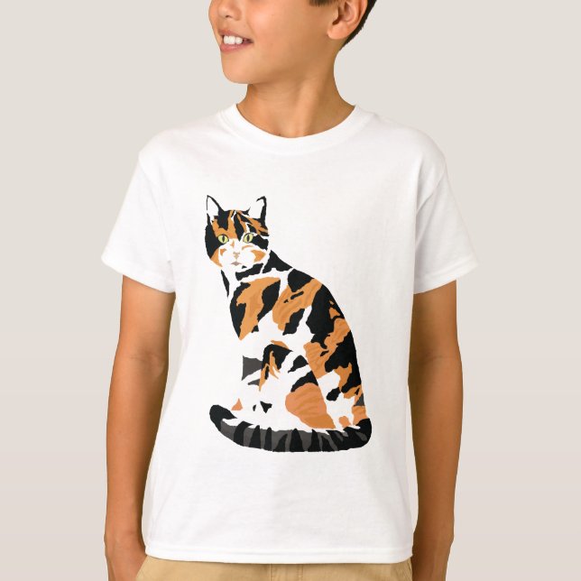 Calico cat sitta t shirt (Framsida)