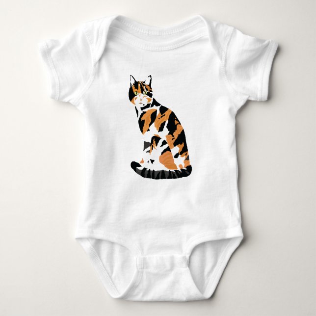 Calico cat sitta t shirt (Framsida)