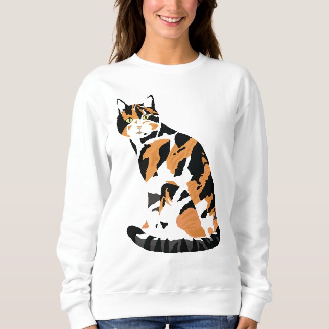 Calico cat sitta t shirt (Framsida)