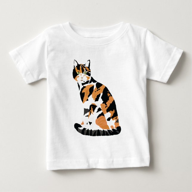 Calico cat sitta t shirt (Framsida)