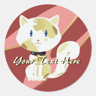 Calico Cat Stickers Runt Klistermärke