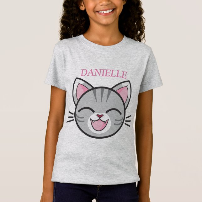 Calico Cat Tecknad T Shirt (Framsida)
