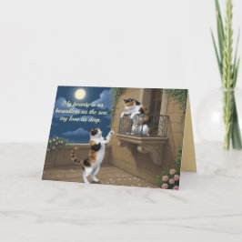 Calico Cat Valentine Card Helgkort
