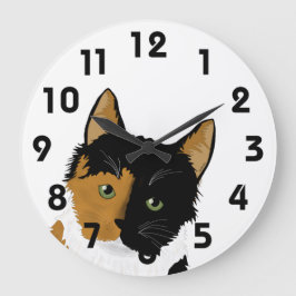 Calico Cat Wall Clock Stor Klocka