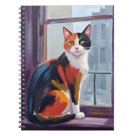 Calico Cat | Watercolor Windowsill Pet Anteckningsbok
