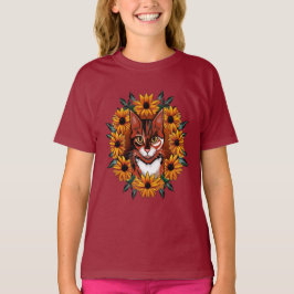 Calico Cat With Black-eyed Susan Maryland State  T Shirt