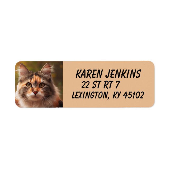 CALICO CUTE CAT-ANPASSNINGSBARNAS Returetiketter Returadress Etikett (Framsidan)