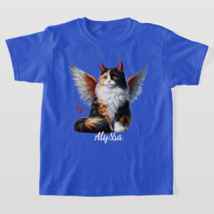 Calico Demon och Angel Cat T Shirt