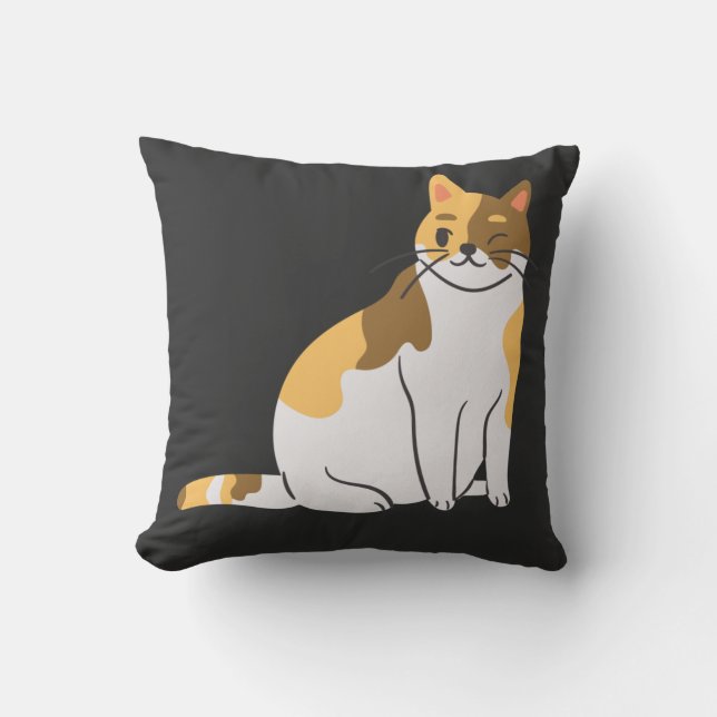 Calico Essential,Calico Porträtt,Cute Calico Cat T Kudde (Framsida)