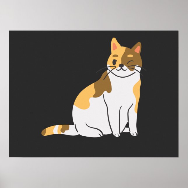 Calico Essential,Calico Porträtt,Cute Calico Cat T Poster (Framsidan)