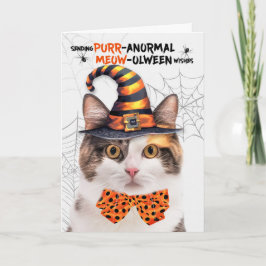 Calico Halloween Cat PURRanormal MEOWolween Helgkort