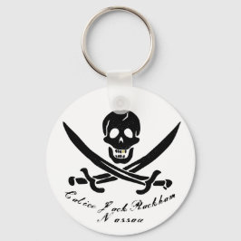 Calico Jack Nassau Pirat Flagga Jolly Roger Nyckelring