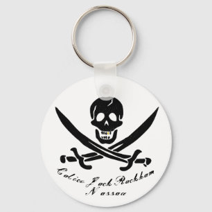 Calico Jack Nassau Pirat Flagga Jolly Roger Nyckelring
