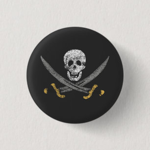 Calico Jack Pirat Flagga Knapp