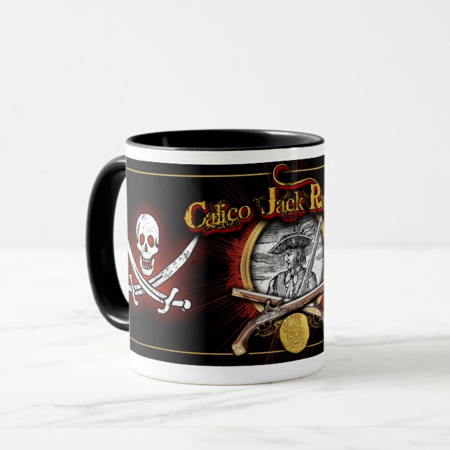 Calico Jack Rackham Pirat Coffee Mugg (Framsida vänster)
