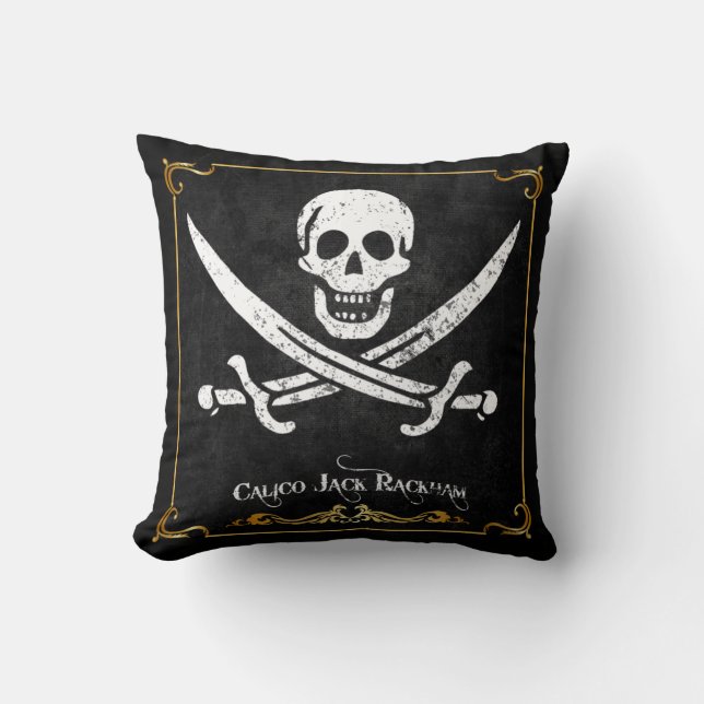 Calico Jack Rackham Pirat Flagga Dekorativ kudde (Framsida)