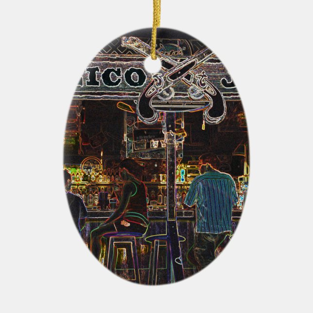 Calico Jacks Grand Cayman Island Julgransprydnad Keramik (Framsidan)