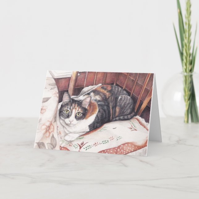 Calico Kattunge Art-gratulationskort Kort (Framsida)