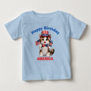 Calico Kitten (1n) Patriotisk Barn T-Shirt