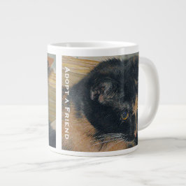 Calico Kitten Ansikte Jumbo Mugg