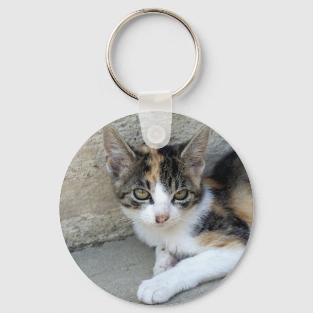 Calico Kitten Nyckelring (Framsida)
