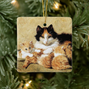 Calico Mamma & Kittens ・ H. Ronner-Knip ・ Ornament